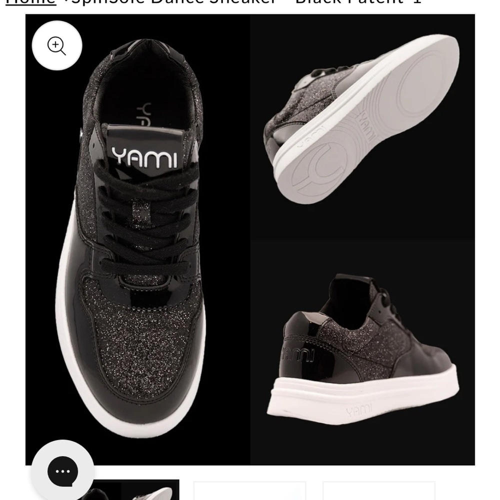 Yami Spin Sole Dance Black Glitter Sneakers